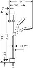 Dušikomplekt Hansgrohe Croma Select S Vario 26566400, 65 cm, kroom/valge