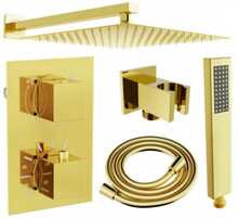 Peidetud dušikomplekt Mexen Cube 6in1 77502DR0230-50, 30x30 cm, Gold