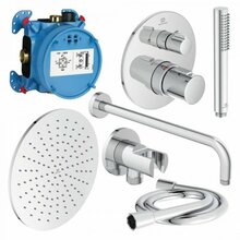 Sisseehitatav termostaatiline dušisüsteemi komplekt Ideal Standard CeraTherm T100 A7573AA, kroom, 30 cm