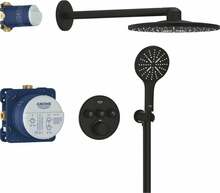 Potitušiga termostaatiline dušikomplekt Grohe Grohtherm SmartControl Rainshower SmartActive 310 34863KF0, must