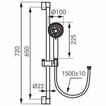 Dušikomplekt Ferro Horn N370BL-B, must