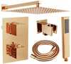 Sisseehitatav dušikomplekt Mexen Cube 77502DR0225-60, 25x25 cm, Rose Gold