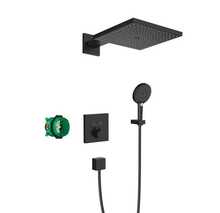 Potitu, termostaadiga dušisüsteemi komplekt Hansgrohe Raindance E 27939670, must matt