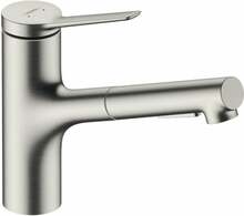 Köögisegisti Hansgrohe Zesis M33 150, väljatõmmatava dušiotsikuga, roostevaba teras
