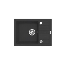 Valamu MAIDSINKS BALI (62x44) 1B1D, must + Flessi Black Edition segisti