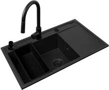 Valamu Pyramis Camea (79x50) 1B 1D L, must + segisti IDEA BLACK EDITION - 070168402BE - Volcano