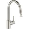 Segisti Grohe Feel 31486DC1, köögi, väljatõmmatava dušiga, supersteel