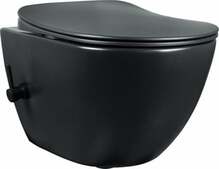 Seinapealne WC-pott Deante Peonia Zero Slim, 360 x 510 mm, must