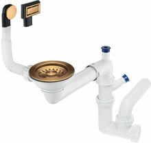 Sifoon valamu jaoks Deante Space-Saver, valge/pronks