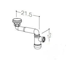 Valamu sifoon Kame AC1412, valge