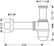 Bidee sifoon Hansgrohe 55213000, kroom
