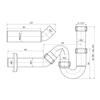 Sifoon valamu jaoks Ani Plast DY0136EU, 40 mm