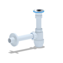 Sifoon valamu jaoks Ani Plast, 1 1/4x32 mm, valge/hõbe