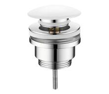 Valamu äravoolukork Sapho Click-Clack CV1002C, 64 mm, keraamika, läikiv kroom, valge