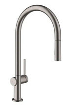 Valamu segisti Hansgrohe Talis M54 72801340, kroom, harjatud must, väljatõmmatava voolikuga