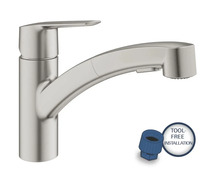 Köögisegisti Grohe Start 30531DC1, ühe hoovaga, Supersteel, väljatõmmatava dušiga