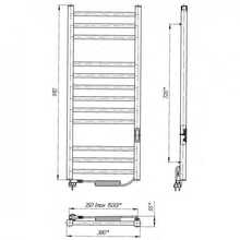 Elektriline rätikukuivati Laris Imidz 350x900, valge, 190 W