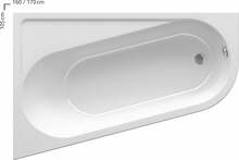 Akrüülnurgavann Ravak Chrome CA31000000, 170 x 105 cm, vasak, valge