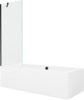 Vann Mexen Cube, 180 x 80 x 39 cm, valge/must, klaasist seinaga 70 cm