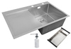 Roostevabast terasest valamu Euroliux D7850H Satin vasak, 78 x 50 cm, sifooniga