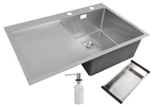 Roostevabast terasest valamu Euroliux D7850H Satin vasak, 78 x 50 cm, sifooniga