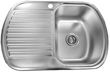 Roostevabast terasest valamu Euroliux D7349P, vasak, sifooniga