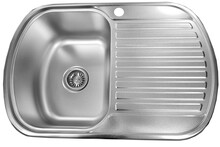 Roostevabast terasest valamu D7349P, parem, sifooniga