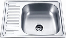 Roostevabast terasest valamu Dekor D6448A, 640 x 480 x 180 mm, hall, vasak