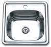 Roostevabast terasest valamu Euroliuks D3838P, 380 x 380 x 160 mm, sifooniga