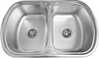 Roostevabast terasest valamu Euroliux S7749P, 770 x 490 mm, 0.8 mm, dekor, sifooniga