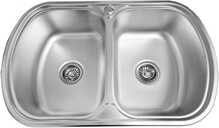 Roostevabast terasest valamu Euroliux S7749P, 770 x 490 mm, 0.8 mm, dekor, sifooniga
