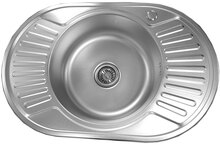 Roostevabast terasest valamu D7750A DEKOR, 770 x 500 x 180 mm, parem, sifooniga