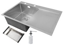 Roostevabast terasest valamu D6845H Satin, parem, hall, sifooniga