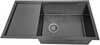 Roostevabast terasest valamu Euroliux D7844H, 78 x 44 cm, must, sifooniga
