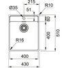 Roostevabast terasest köögivalamu Franke Maris MRX 210-40 TL, 127.0531.851, 43 x 51 x 18 cm