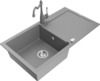 Graniidist köögivalamu Mexen Leo 6501-71-670700-71, 90 x 50 x 19 cm, hall, koos segisti ja sifooniga