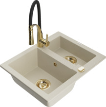 Graniitköögivalamu Mexen Carlos 6518-69-73450-57-G, 58 x 47 x 17.7 cm, beež, segisti ja sifooniga