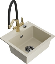 Graniidist köögivalamu Mexen Milo 6505-69-671701-57-B, 43.5 x 41 x 17.1 cm, beež, segisti ja sifooniga