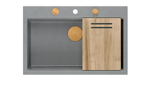 Köögi valamu Quadron Marc HQM7650U5PVDC1, 92 x 58 x 29 cm, hall/vask