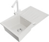 Graniidist köögivalamu Mexen Cesar 6514-20-671600-20, 77.5 x 47 x 20 cm, valge, segisti ja sifooniga