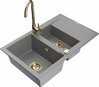 Graniidist köögivalamu Mexen Gaspar 6507-71-670200-50, 73 x 47 x 17.7 cm, hall/kuldne, segisti ja sifooniga
