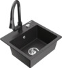 Graniitköögivalamu Mexen Milo, 43 x 41 x 17.1 cm, black granite, segisti ja sifooniga