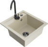 Graniidist köögivalamu Mexen Vito 6503-69-670200-70, 49 x 52 x 21 cm, beež/must, segisti ja sifooniga