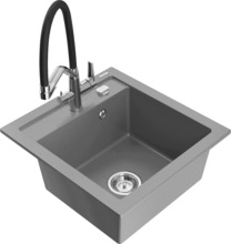Graniidist köögivalamu Mexen Vito 6503-71-671701-07, 52 x 49 x 21 cm, hall, segisti ja sifooniga