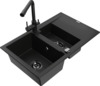 Graniidist köögivalamu Mexen Gaspar 6507-77-671600-70-B, 73 x 47 x 17.7 cm, must, segisti ja sifooniga