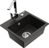 Graniidist köögivalamu Mexen Milo 6505-75-670300-00, 43.5 x 41 x 17.1 cm, must/kuldne metallic, koos segisti ja sifooniga