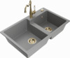 Graniidist köögivalamu Mexen Tomas 6516-71-670700-50, 80 x 50 x 19 cm, hall/kuldne, segisti ja sifooniga