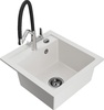 Graniidist köögivalamu Mexen Vito 6503-20-671701-07-B, 52 x 49 x 21 cm, valge/must/kroom, segisti ja sifooniga