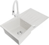 Graniidist köögivalamu Mexen Cesar 6514-20-670101-20, 77.5 x 47 x 20 cm, valge, koos segisti ja sifooniga