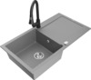 Graniidist köögivalamu Mexen Leo 6501-71-670101-70, 90 x 50 x 19 cm, hall/must, segisti ja sifooniga